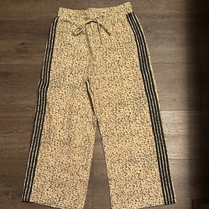 JODIFL Leopard Print Pants with Black Stripes